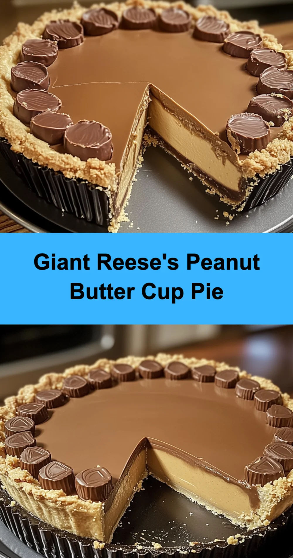 Giant Reese's Peanut Butter Cup Pie 🍫