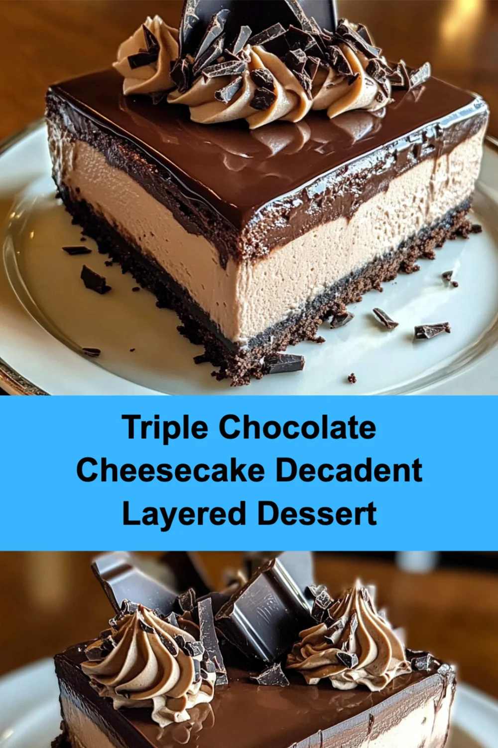 Triple Chocolate Cheesecake Decadent Layered Dessert