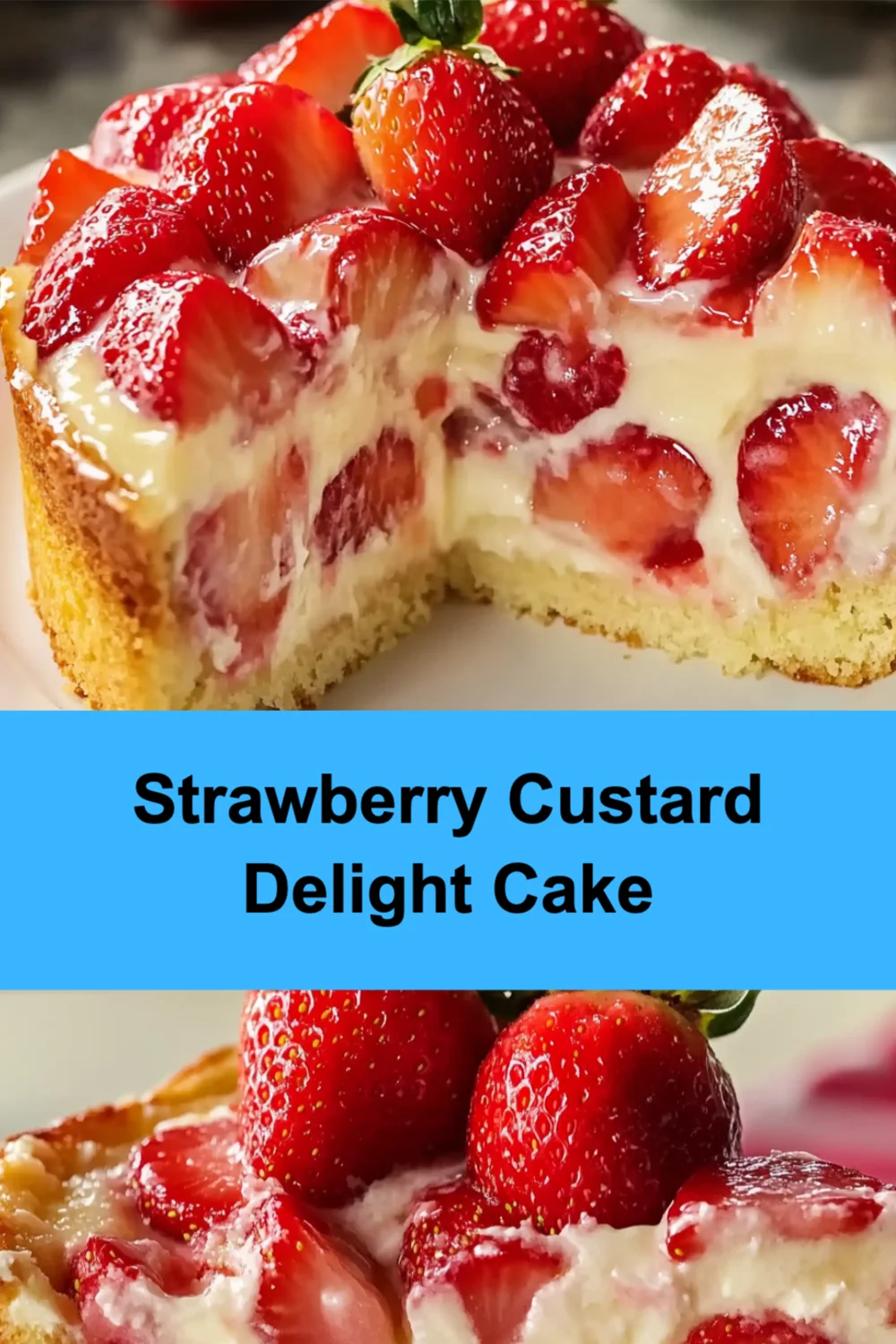 Strawberry Custard Delight Cake