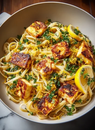 Crispy Halloumi Pasta with Lemon Zest Recipe