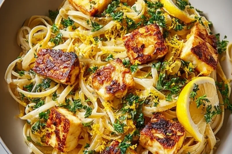 Crispy Halloumi Pasta with Lemon Zest Recipe