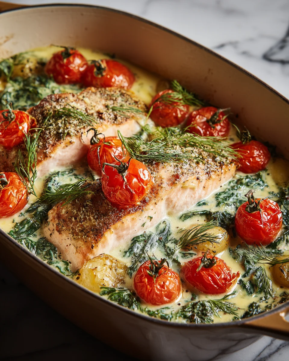 Easy Creamy Boursin Salmon Bake Recipe