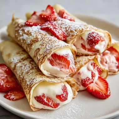 Strawberry Cream Cheese Stuffed Crepes Recipe
