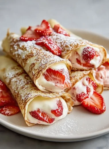 Strawberry Cream Cheese Stuffed Crepes Recipe