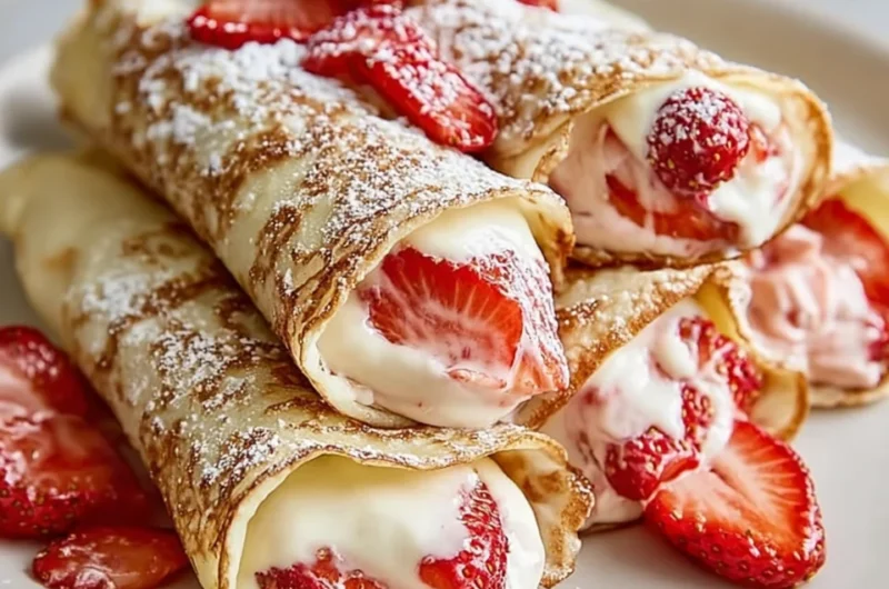 Strawberry Cream Cheese Stuffed Crepes Recipe
