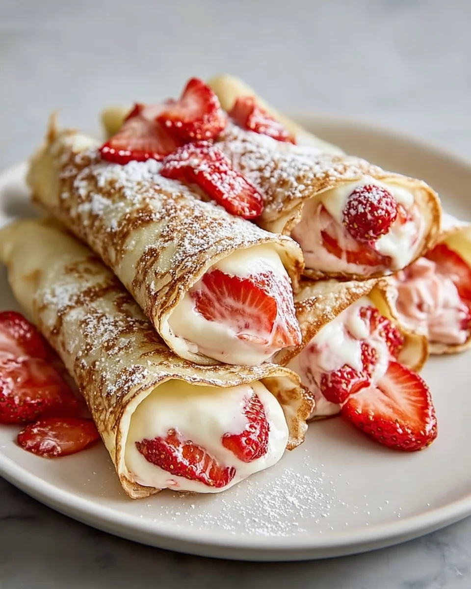 Strawberry Cream Cheese Stuffed Crepes Recipe