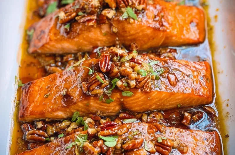 Delicious Maple Pecan Glazed Salmon Recipe