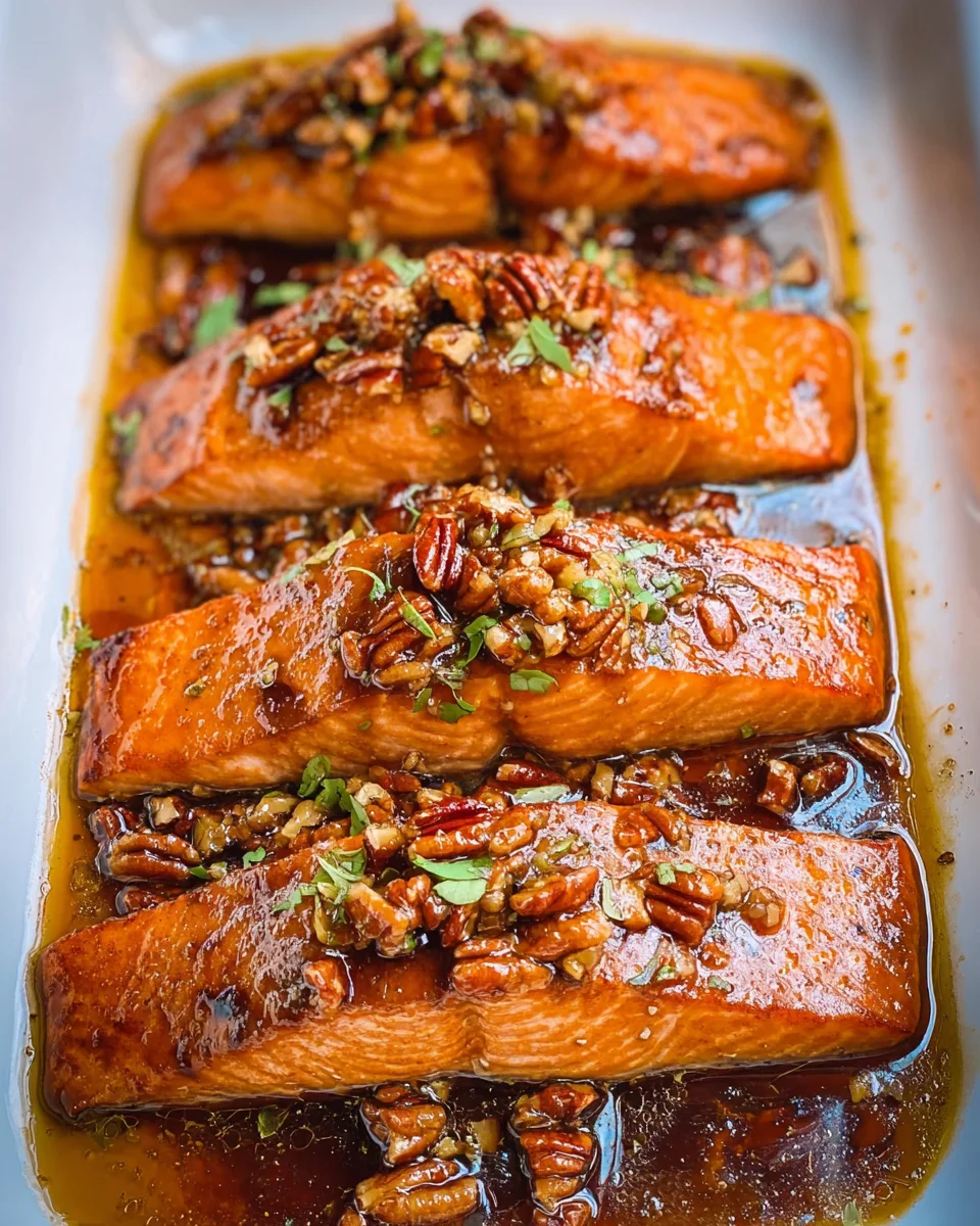 Delicious Maple Pecan Glazed Salmon Recipe