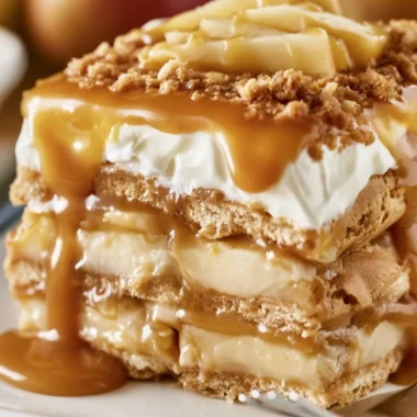 Deliciously Easy Caramel Apple Eclair Cake Recipe