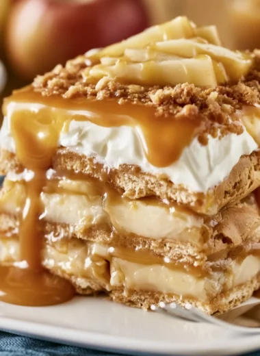Deliciously Easy Caramel Apple Eclair Cake Recipe