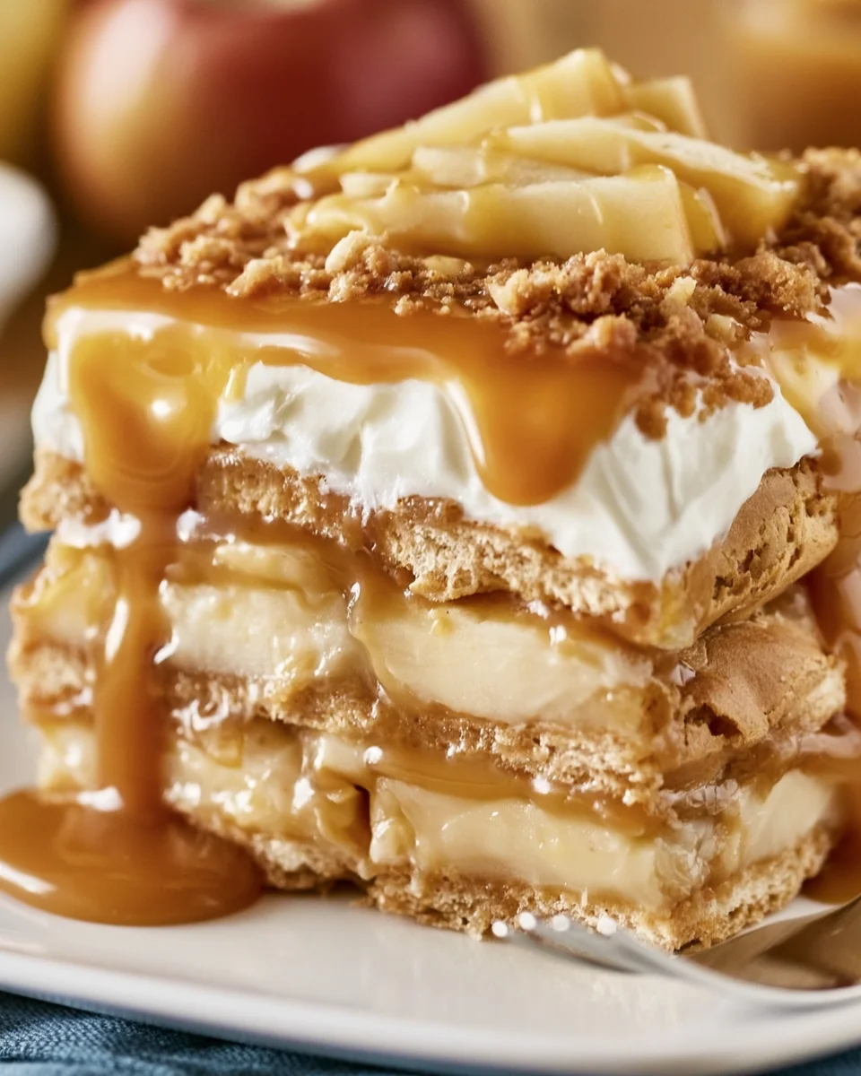 Deliciously Easy Caramel Apple Eclair Cake Recipe
