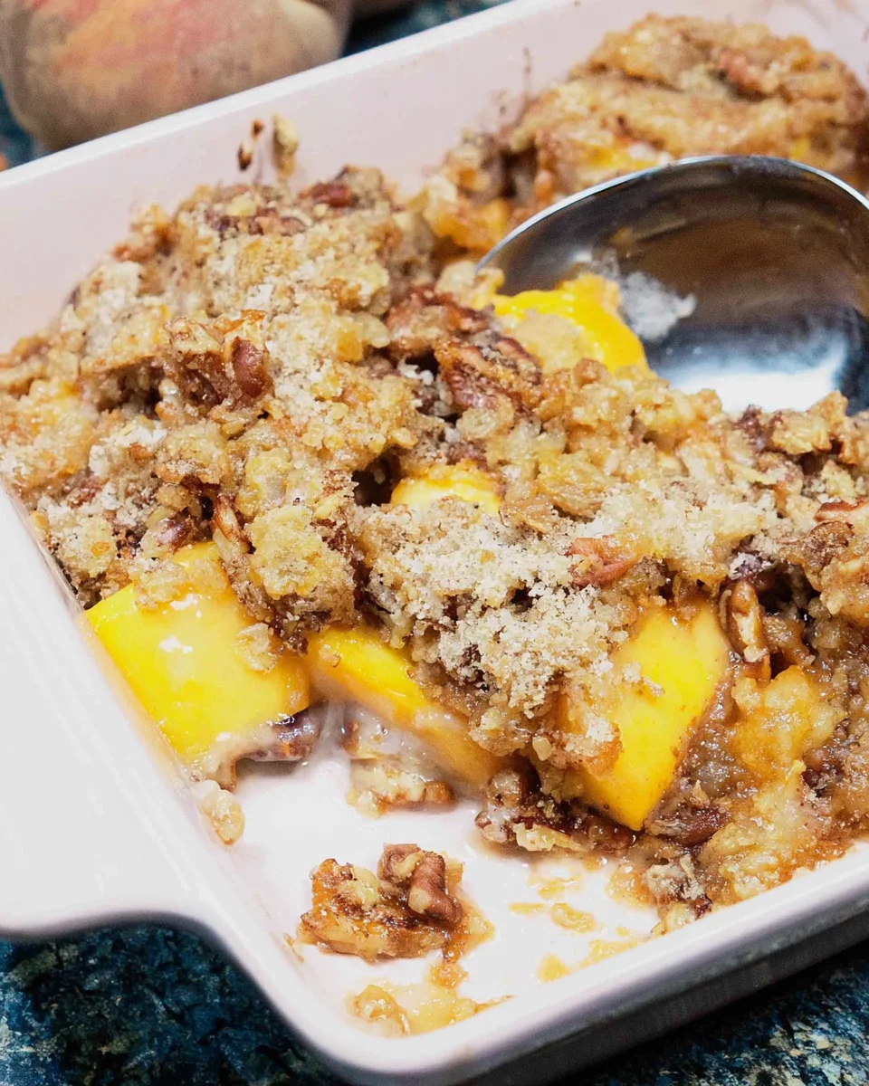 Deliciously Easy Pecan Peach Crisp Recipe