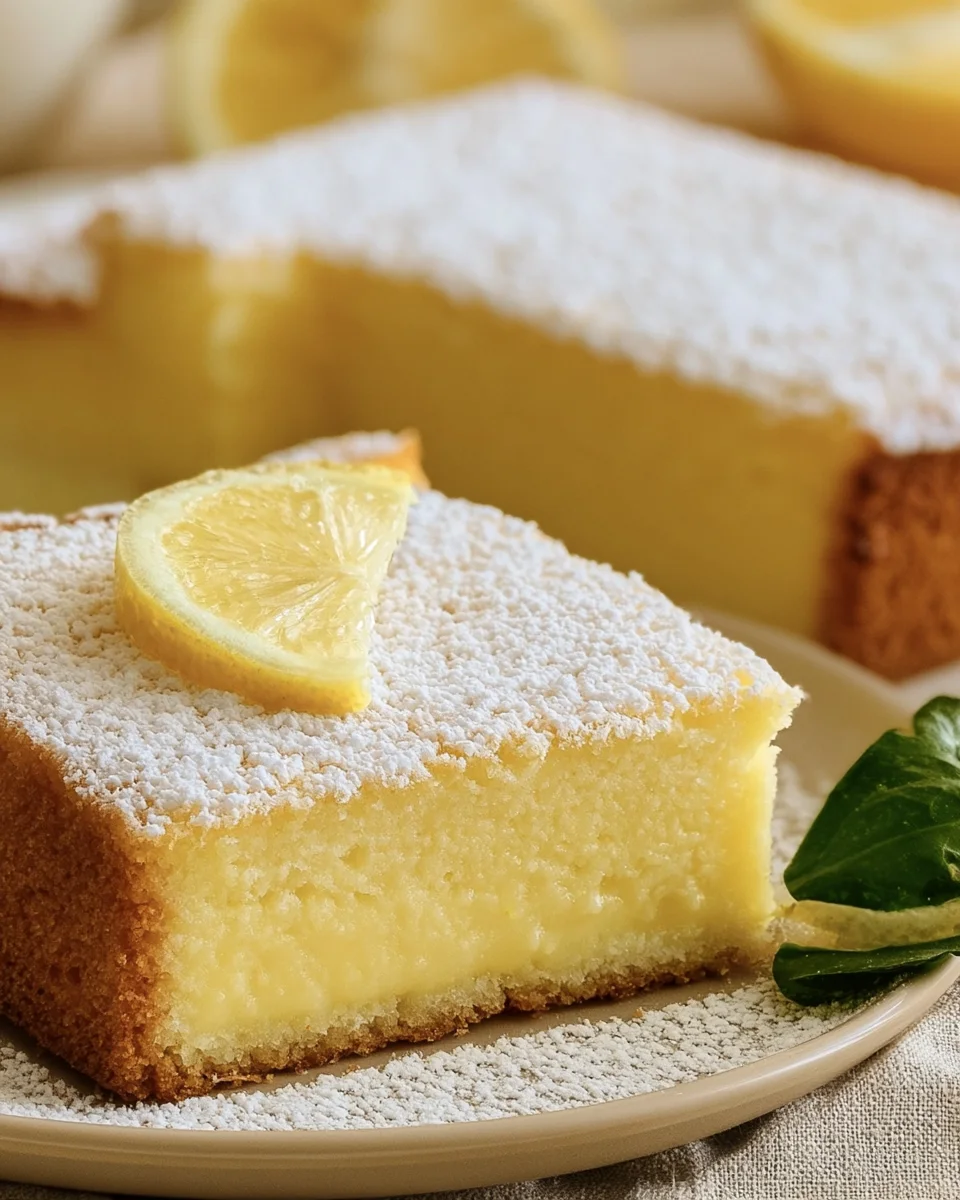 Delightful Italian Lemon Custard Cake Recipe