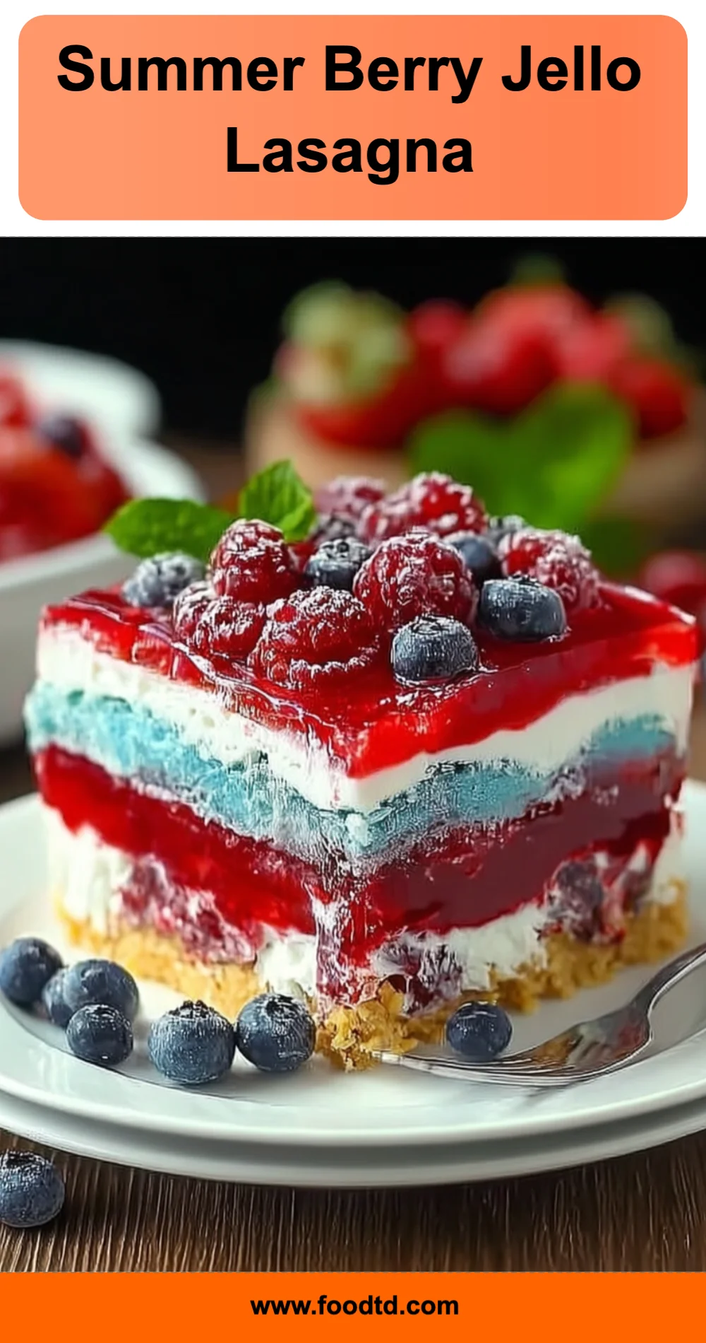 Delightful Summer Berry Jello Lasagna Recipe