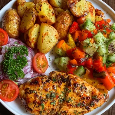 Garlic Herb Chicken Breast with Roasted Potatoes Recipe