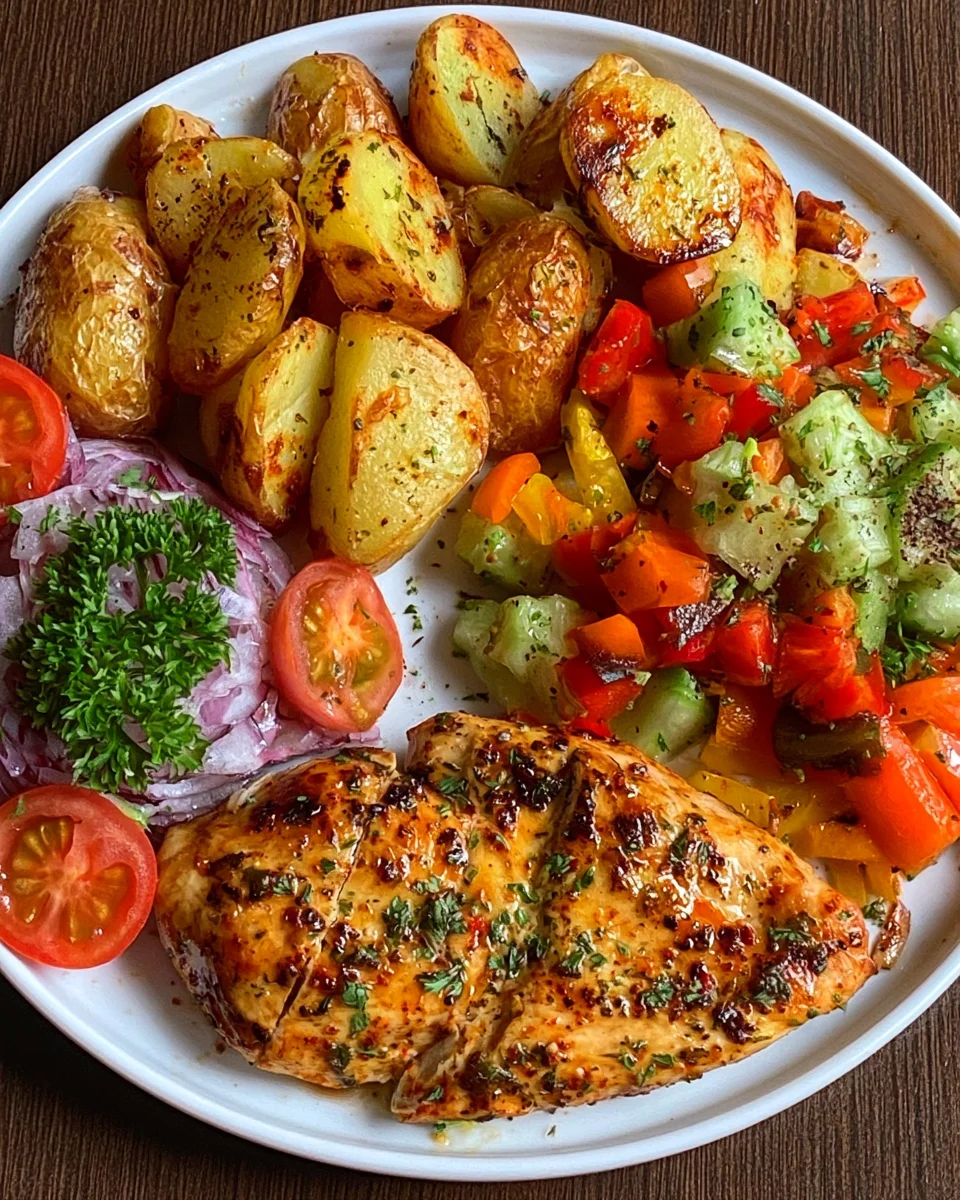 Garlic Herb Chicken Breast with Roasted Potatoes Recipe