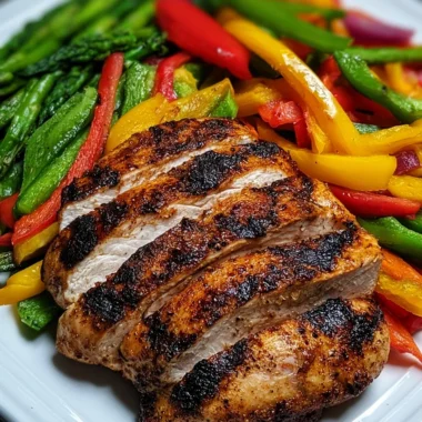 Grilled Chicken and Rainbow Peppers Power Plate Recipe