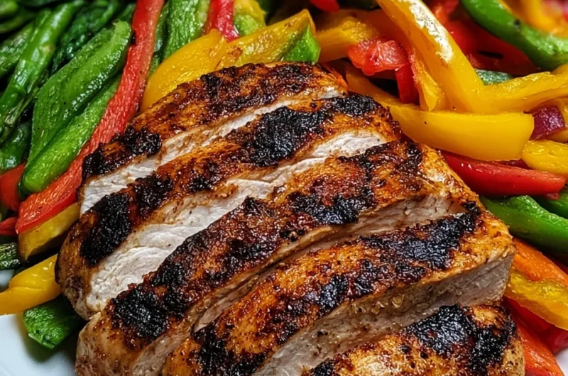 Grilled Chicken and Rainbow Peppers Power Plate Recipe