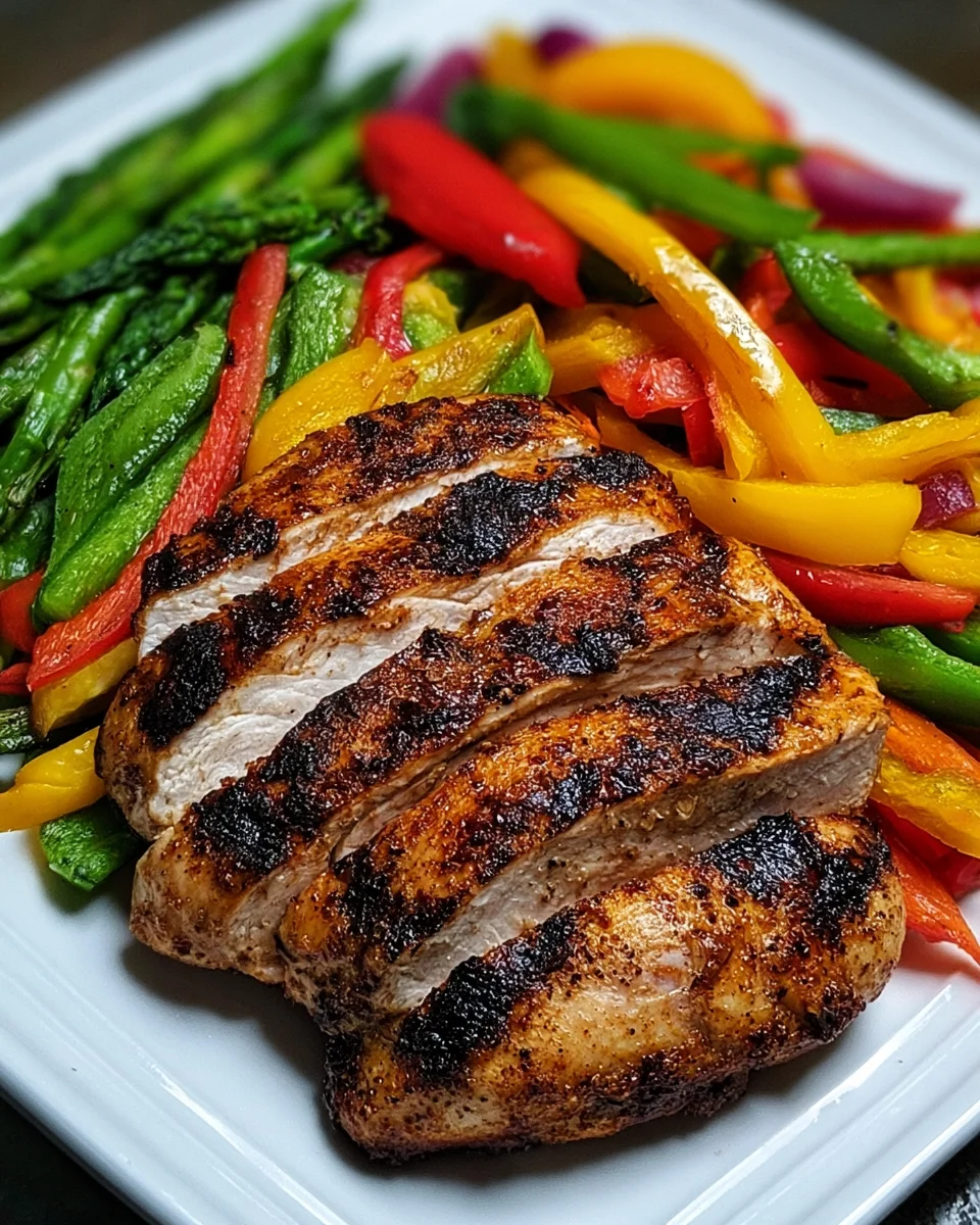 Grilled Chicken and Rainbow Peppers Power Plate Recipe