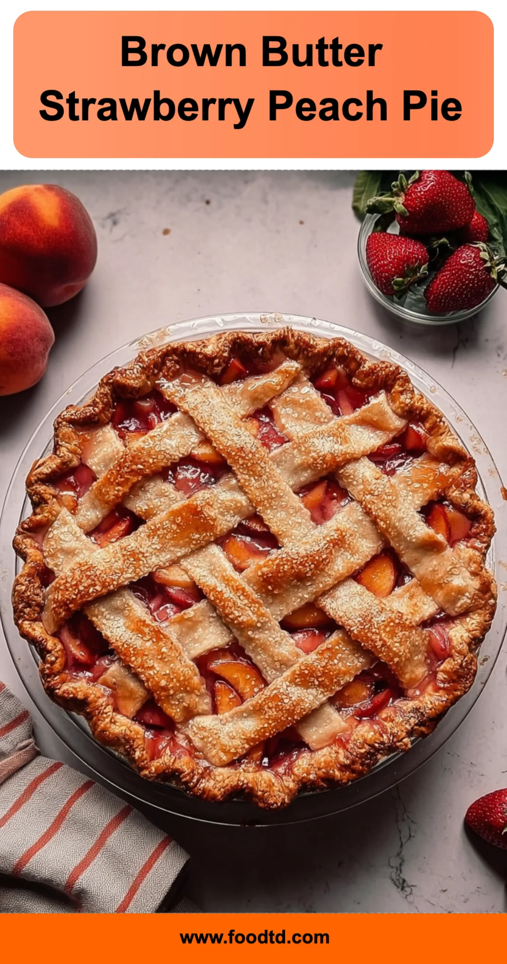 Heavenly Brown Butter Strawberry Peach Pie Recipe