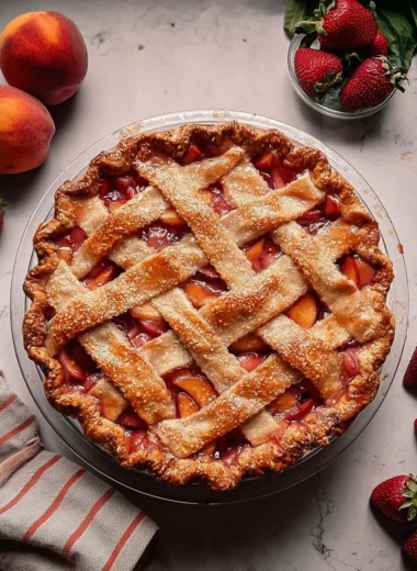 Heavenly Brown Butter Strawberry Peach Pie Recipe