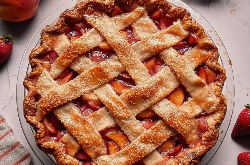 Heavenly Brown Butter Strawberry Peach Pie Recipe