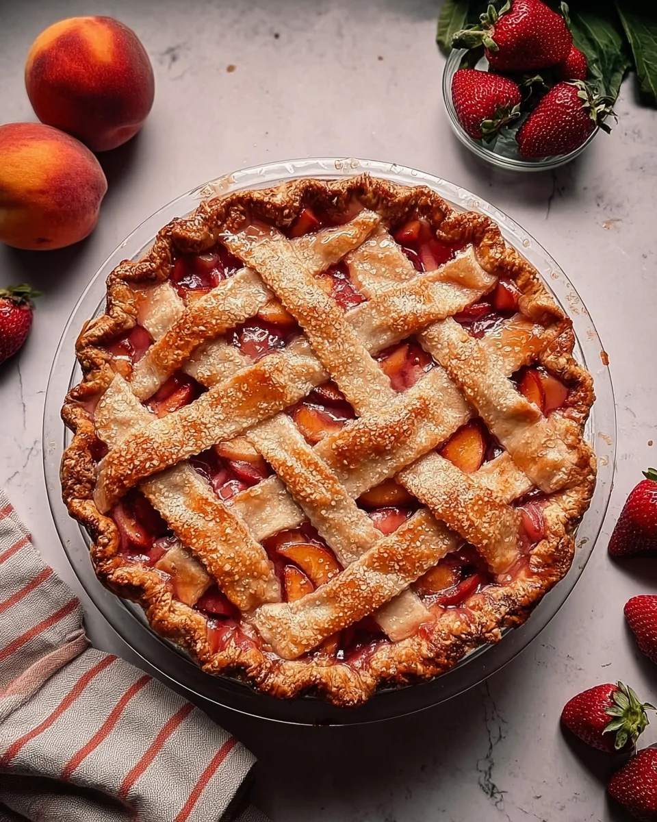 Heavenly Brown Butter Strawberry Peach Pie Recipe