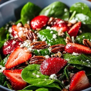 Refreshing Spinach Strawberry Salad with Pecans Recipe