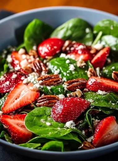 Refreshing Spinach Strawberry Salad with Pecans Recipe