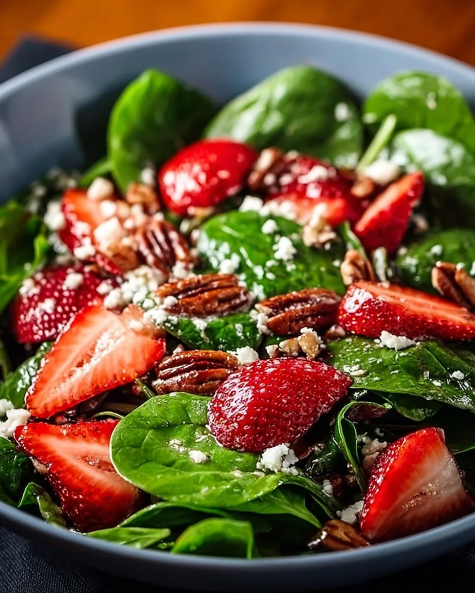 Refreshing Spinach Strawberry Salad with Pecans Recipe