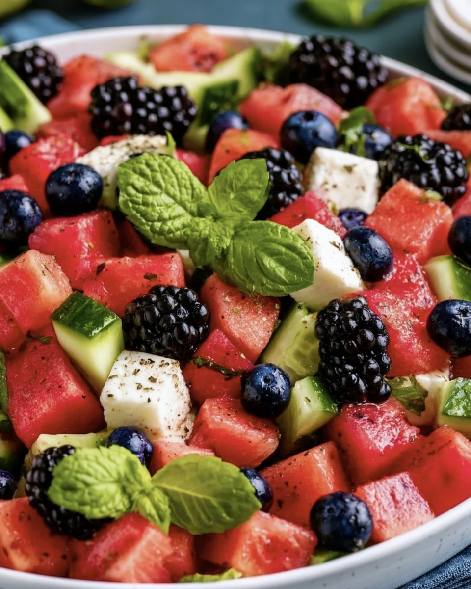Refreshing Watermelon Blueberry Salad Recipe for Hot Summer Days