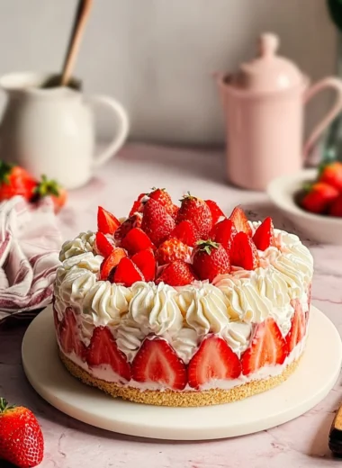 Romantic French Strawberry Cake Recipe