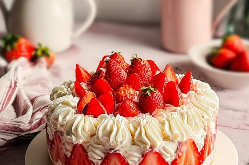 Romantic French Strawberry Cake Recipe