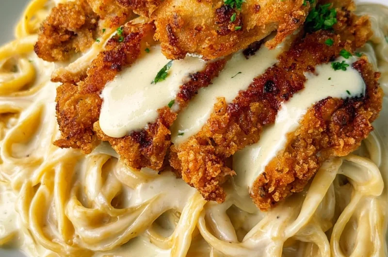 Ultimate Crispy Chicken Fettuccine Alfredo Recipe