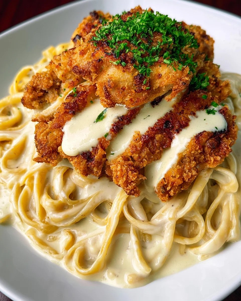 Ultimate Crispy Chicken Fettuccine Alfredo Recipe