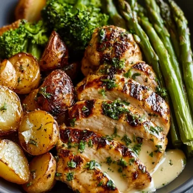 Ultimate Garlic-Herb Chicken Bowl Recipe with Roasted Potatoes and Veggies