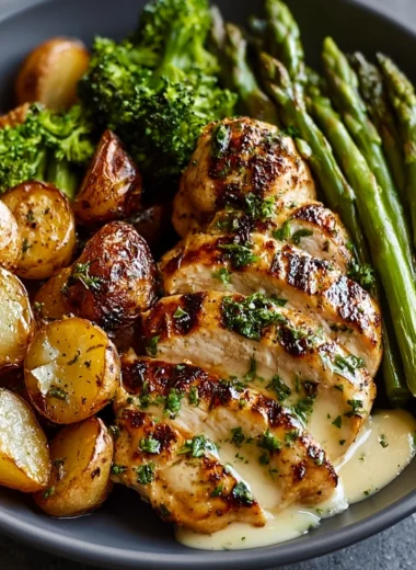Ultimate Garlic-Herb Chicken Bowl Recipe with Roasted Potatoes and Veggies