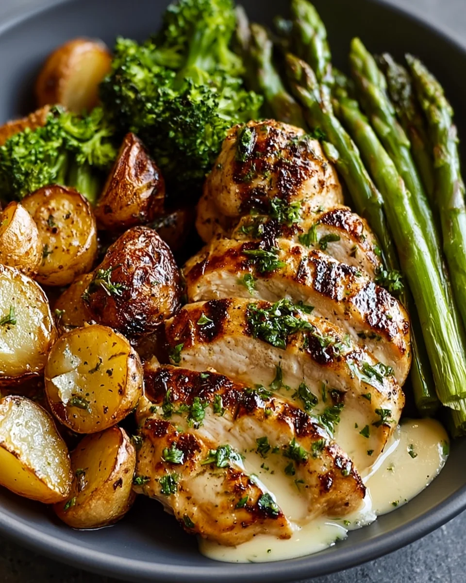Ultimate Garlic-Herb Chicken Bowl Recipe with Roasted Potatoes and Veggies