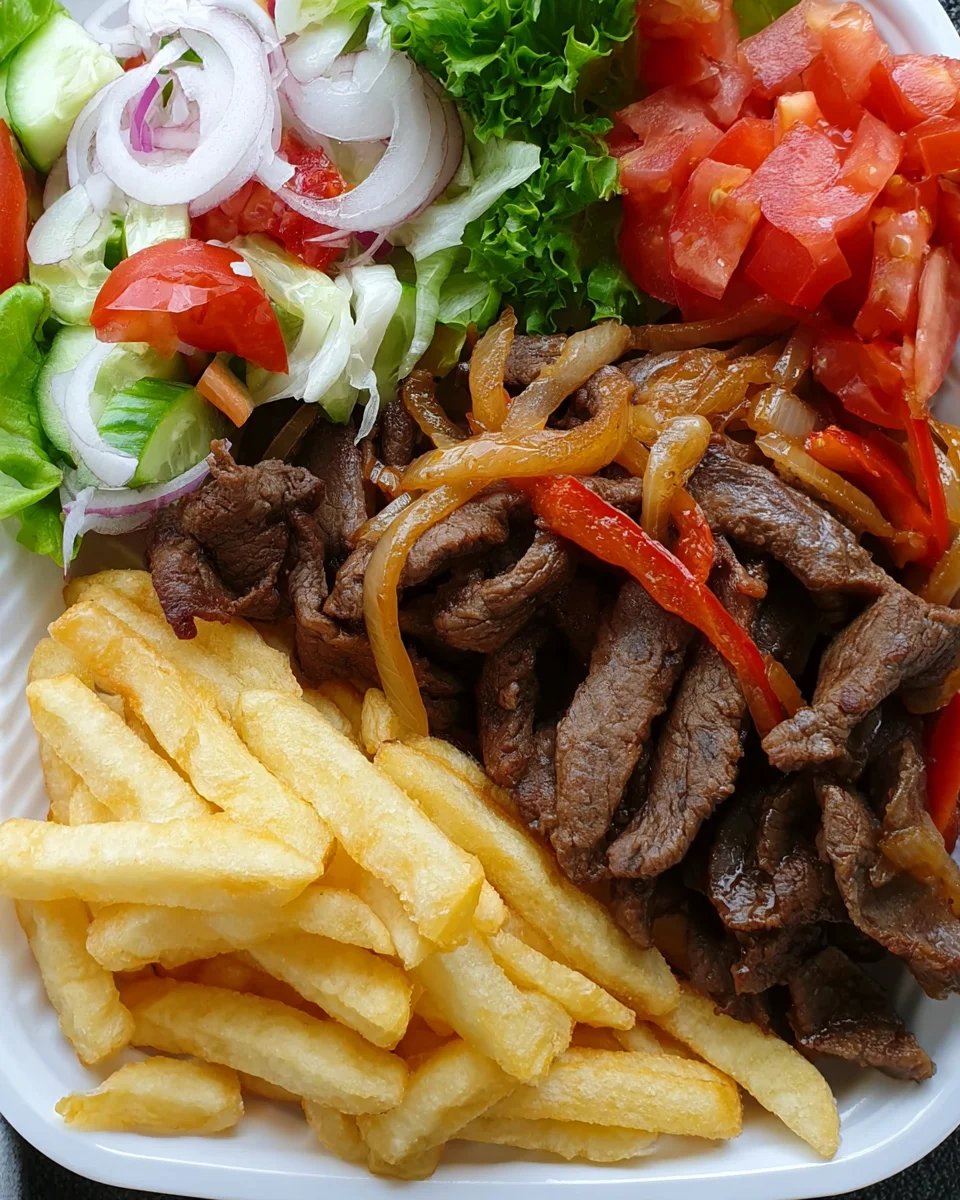 Ultimate Steak Fajita Plate Recipe with Fries and Fresh Salad