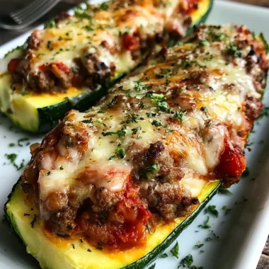 Baked Cheesy Stuffed Zucchini Boats Recipe