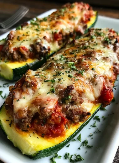 Baked Cheesy Stuffed Zucchini Boats Recipe