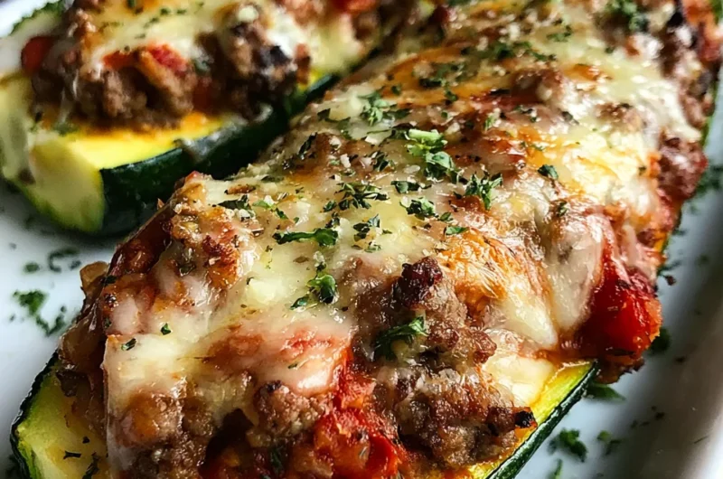 Baked Cheesy Stuffed Zucchini Boats Recipe