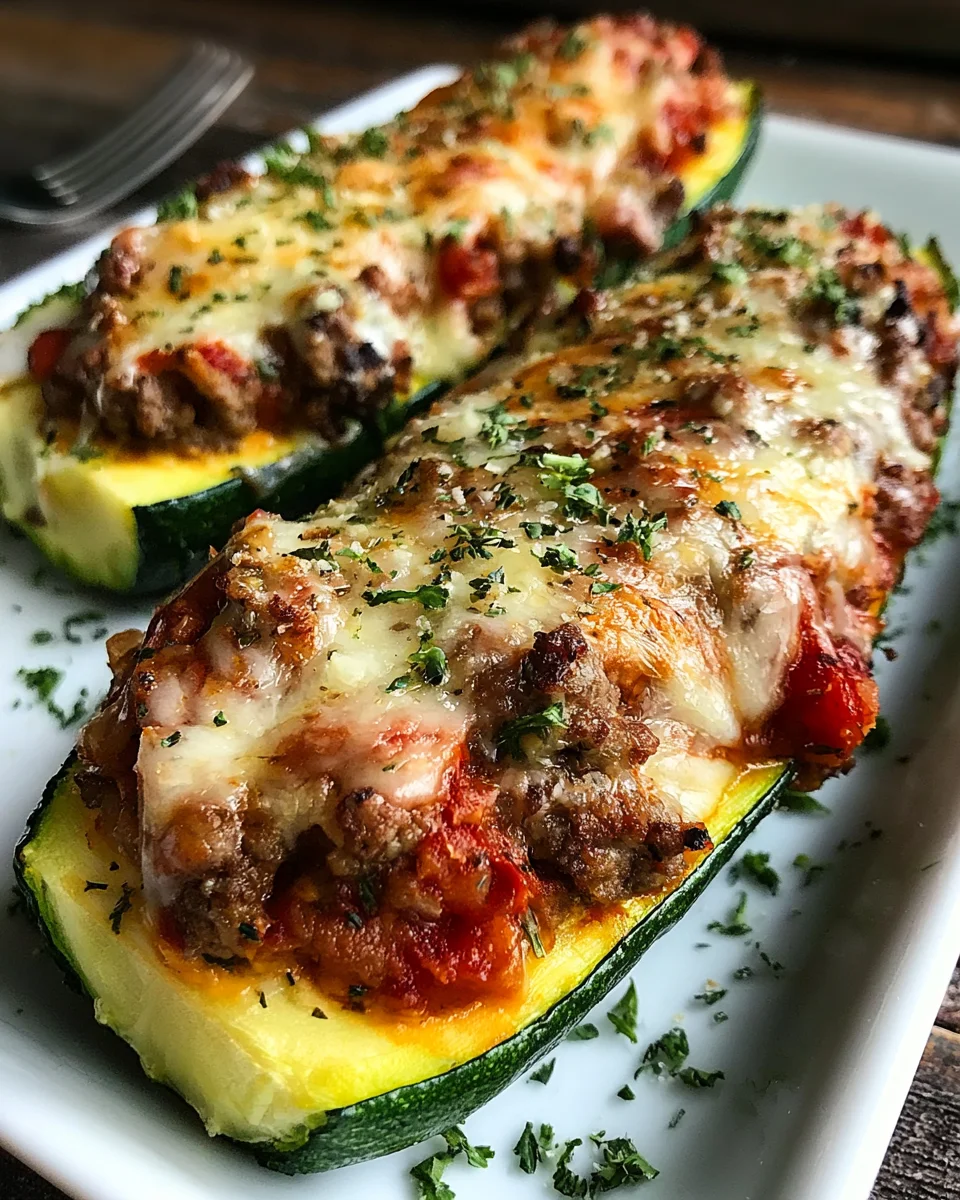 Baked Cheesy Stuffed Zucchini Boats Recipe