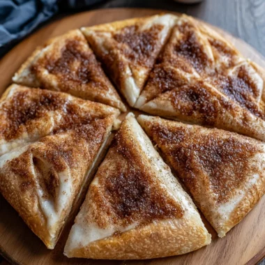 Cinnamon Sugar Dessert Pizza Recipe with Buttery Crescent Crust