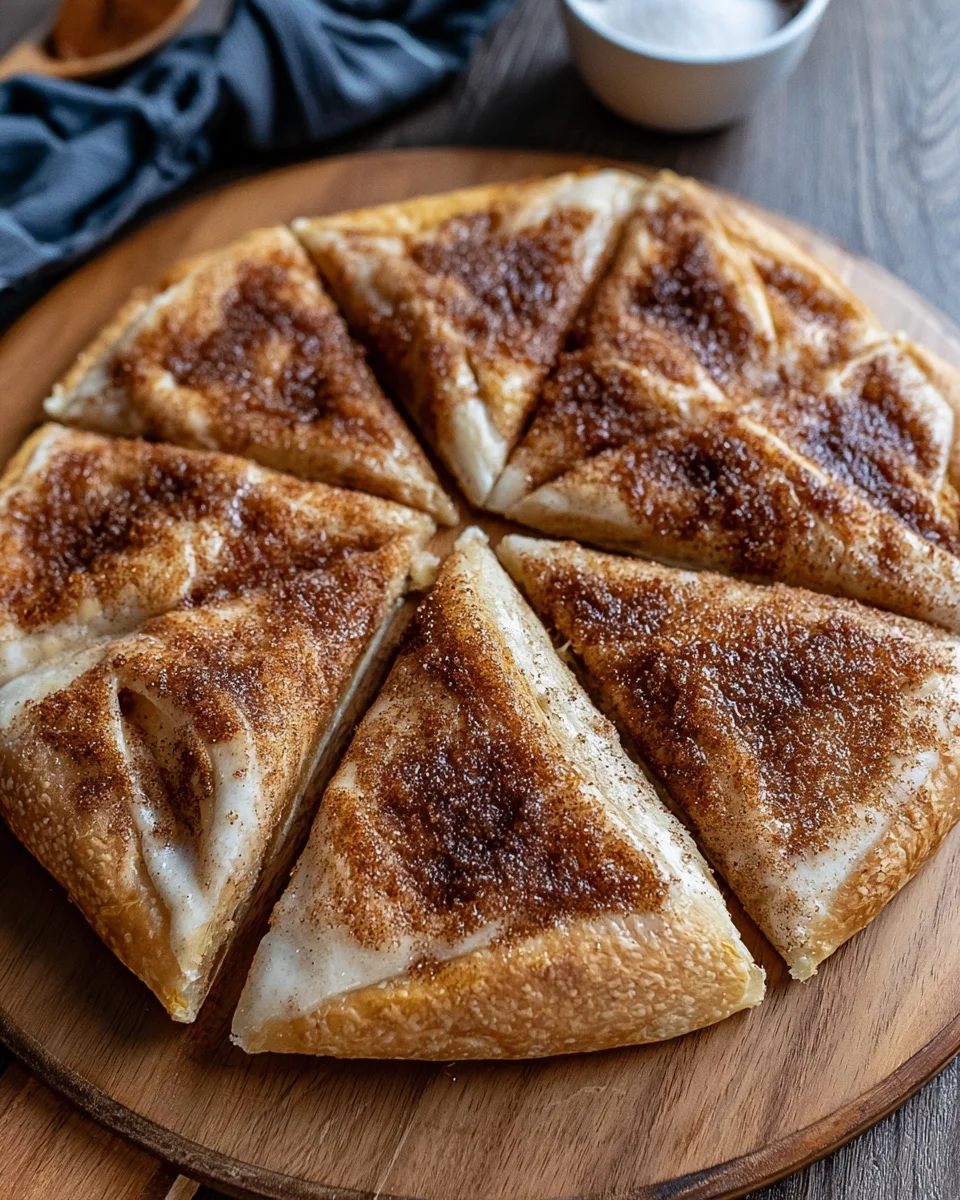 Cinnamon Sugar Dessert Pizza Recipe with Buttery Crescent Crust