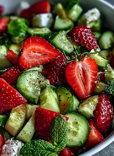 Crisp Cucumber Strawberry Salad Recipe