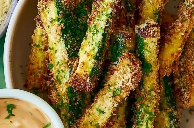 Crispy Garlic Parmesan Zucchini Fries Recipe