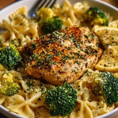 Delicious Cowboy Butter Lemon Bowtie Chicken with Broccoli Recipe