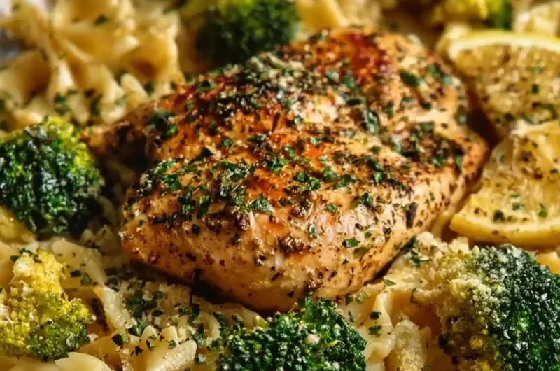 Delicious Cowboy Butter Lemon Bowtie Chicken with Broccoli Recipe