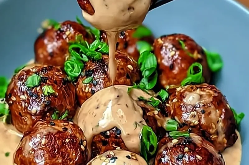 Delicious Korean BBQ Meatballs with Spicy Mayo Dip Recipe